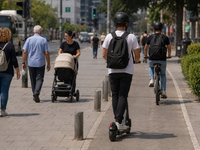 אילוסטרציה אופניים וקורקינט חשמליים