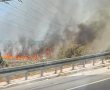 שריפת קוצים סמוך ליבנה: תנועת הרכבות בין ראשון לציון לאשדוד הופסקה זמנית עד לסיום הטיפול בשריפה